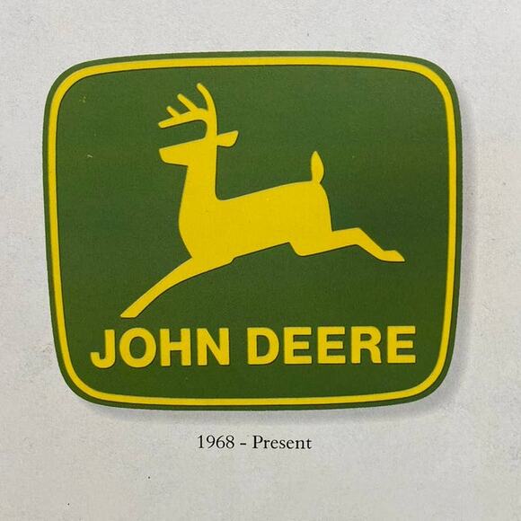 John Deere Tractor Logo Chart Tin Sign New with Backing - Picture 2 of 9